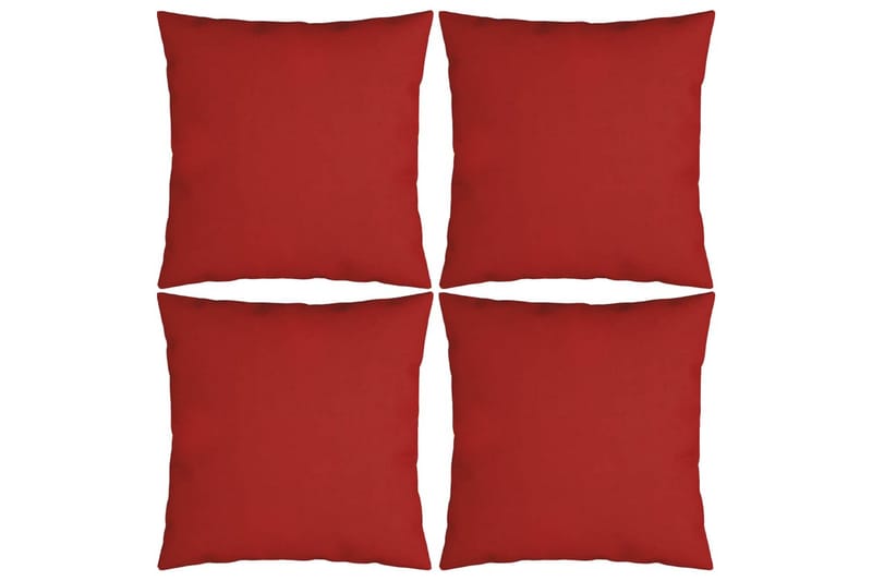 Udendørspuder 4 stk. 40x40 cm stof rød - Rød - Tekstiler - Pude & plaid - Pyntepuder & pudebetræk