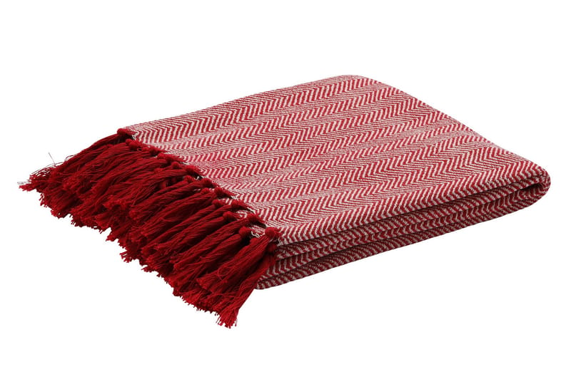 Sarpedon Plaid 130x170 cm rød/natur - Tekstiler - Pude & plaid - Tæpper & plaider