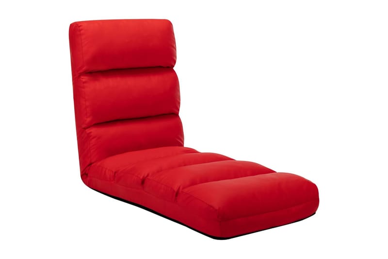 foldbar gulvstol kunstlæder rød - Rød - Tekstiler - Sædehynder