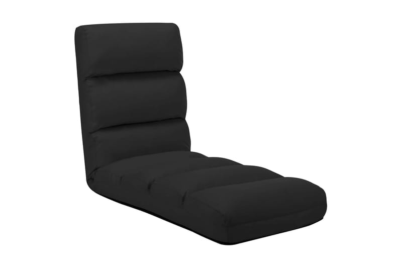 foldbar gulvstol kunstlæder sort - Sort - Tekstiler - Sædehynder