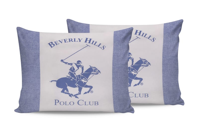 Beverly Hills Polo Club Pudebetræk 50x70 cm 2-pak - Blå/Hvid - Tekstiler - Sengetøj - Hovedpudebetræk
