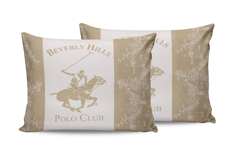Beverly Hills Polo Club Pudebetræk 50x70 cm 2-pak - Creme/Hvid - Tekstiler - Sengetøj - Hovedpudebetræk