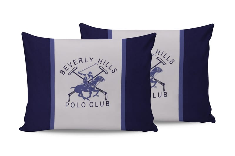 Beverly Hills Polo Club Pudebetræk 50x70 cm 2-pak - Hvid/Blå - Tekstiler - Sengetøj - Hovedpudebetræk