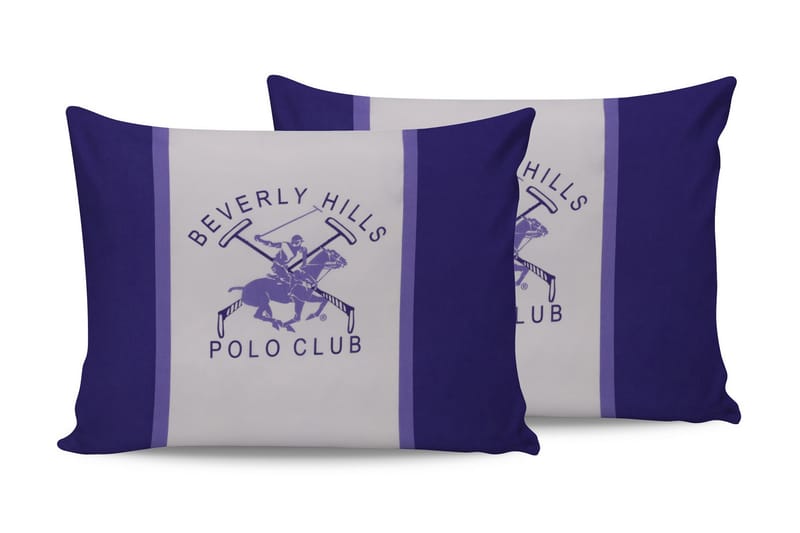 Beverly Hills Polo Club Pudebetræk 50x70 cm 2-pak - Hvid/Lilla - Tekstiler - Sengetøj - Hovedpudebetræk