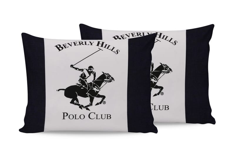 Beverly Hills Polo Club Pudebetræk 50x70 cm 2-pak - Mørkeblå/Creme/Hvid - Tekstiler - Sengetøj - Sengesæt & dynesæt - Dynesæt dobbeltseng