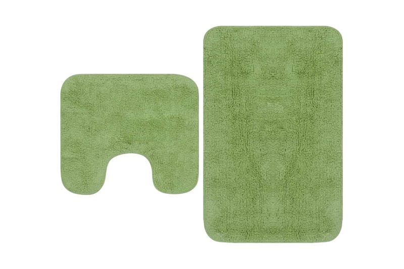 bademåttesæt i 2 dele stof grøn - Grøn - Tekstiler - Tæpper - Badeværelsesmåtte