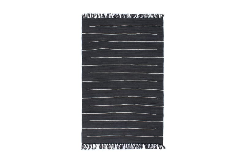 håndvævet chindi-tæppe bomuld 160 x 230 cm antracitgrå - Grå - Tekstiler - Tæpper - Moderne tæppe - Bomuldstæpper
