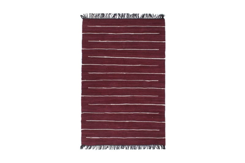 håndvævet chindi-tæppe bomuld 160 x 230 cm bordeauxfarvet - Rød - Tekstiler - Tæpper - Håndvævede tæpper