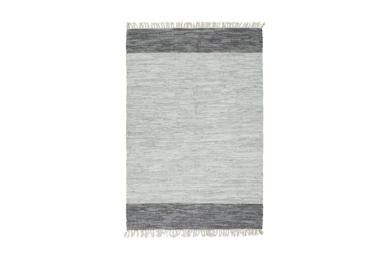 håndvævet chindi-tæppe læder 120 x 170 cm grå - Grå - Tekstiler - Tæpper - Håndvævede tæpper