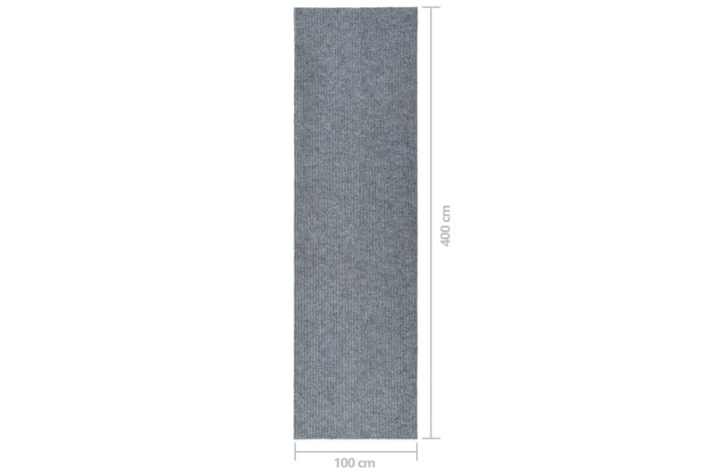 snavsbestandig tæppeløber 100x400 cm blå og grå - Grå - Tekstiler - Tæpper - Moderne tæppe - Gangmåtter