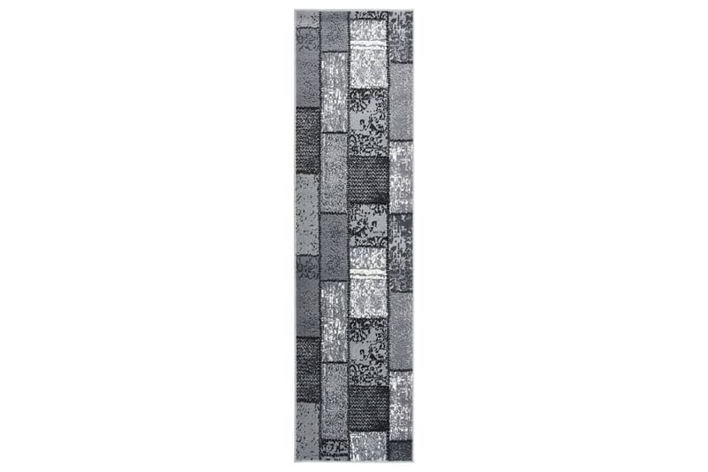 tæppeløber 100x500 cm med blokmønster BCF grå - Grå - Tekstiler - Tæpper - Moderne tæppe - Gangmåtter