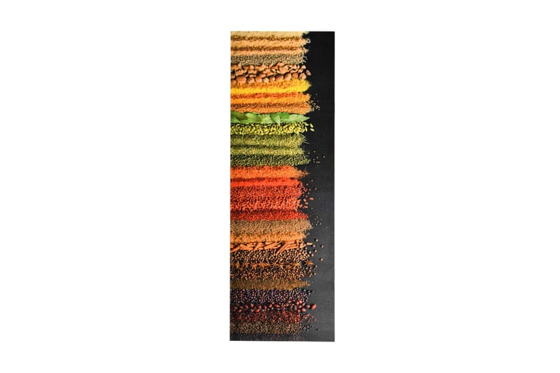 Vaskbar Køkkenmåtte 45X150 cm Krydderiprint - Flerfarvet - Tekstiler - Tæpper - Moderne tæppe - Kludetæpper