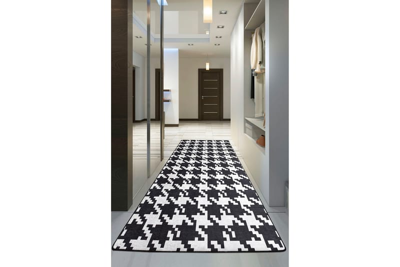 Chilai Tæppe 120x150 cm - Sort/Hvid - Tekstiler - Tæpper - Moderne tæppe - Mønstrede tæpper