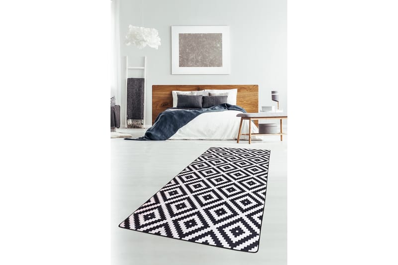 Chilai Tæppe 120x200 cm - Sort/Hvid - Tekstiler - Tæpper - Moderne tæppe - Mønstrede tæpper