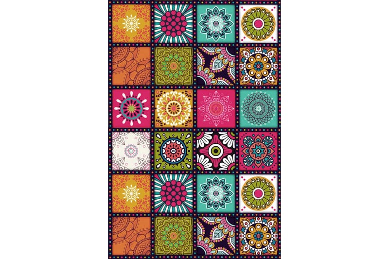 Homefesto Tæppe 120x180 cm - Multifarvet - Tekstiler - Tæpper - Moderne tæppe - Mønstrede tæpper