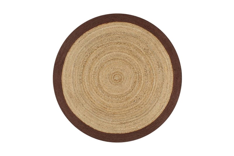 håndlavet tæppe med brun kant jute 150 cm - Brun - Tekstiler - Tæpper - Moderne tæppe - Sisaltæpper