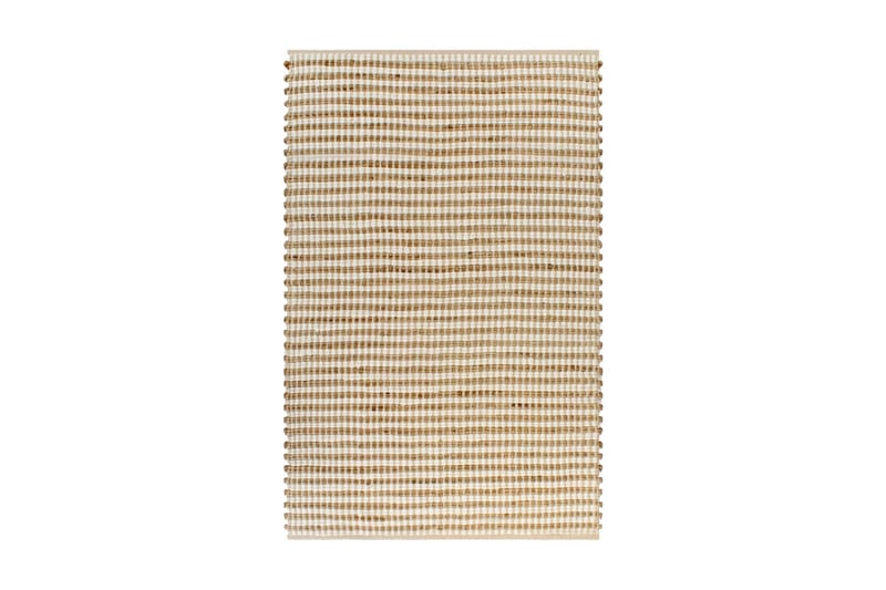 håndvævet jutetæppe stof 120 x 180 cm naturfarvet og hvid - Beige - Tekstiler - Tæpper - Moderne tæppe - Jutemåtter & hampemåtter