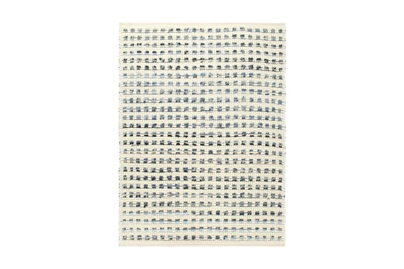 gulvtæppe 120 x 170 cm denim og uld blå/hvid - Tekstiler - Tæpper - Moderne tæppe - Uldtæppe