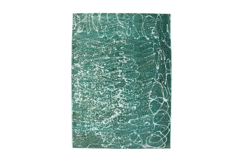 Vintage håndknyttet Tæppe Uld Grøn 192x270cm - Tekstiler - Tæpper - Håndvævede tæpper