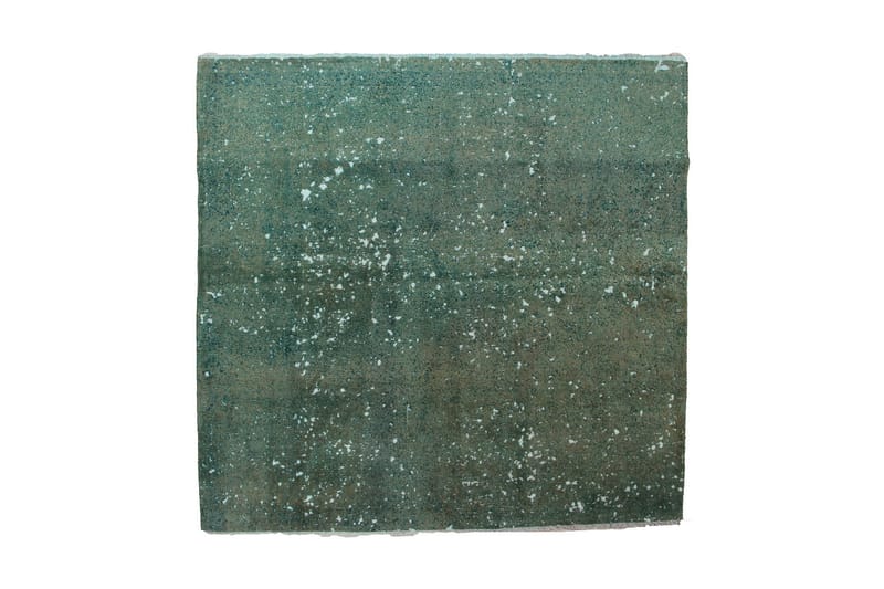 Vintage håndknyttet Tæppe Uld Grøn 218x205cm - Tekstiler - Tæpper - Moderne tæppe - Uldtæppe