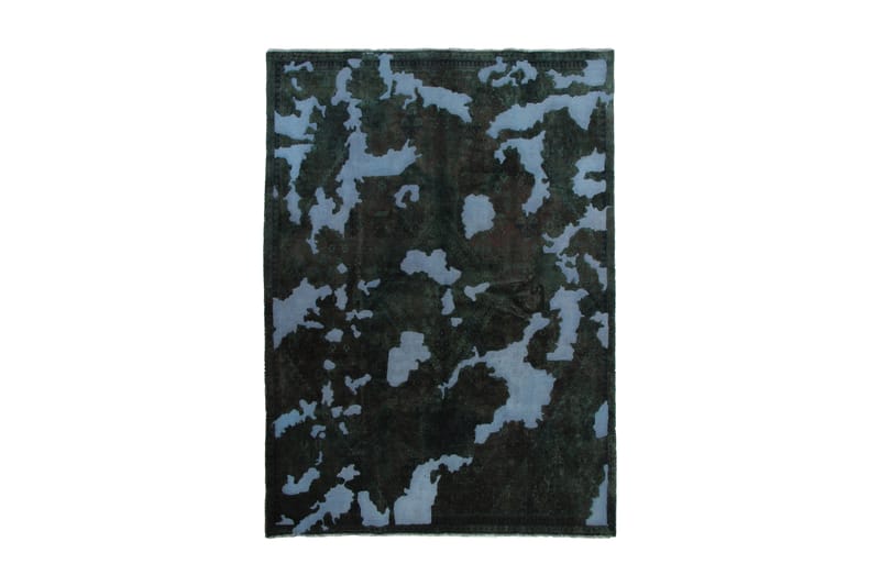 Vintage håndknyttet Tæppe Uld Mørkegrøn / Blå 190x267cm - Tekstiler - Tæpper - Moderne tæppe - Uldtæppe