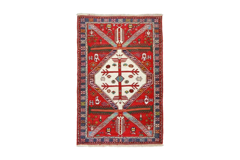 Håndknyttet Persisk tæppe 105x155 cm Kelim - Rød / mørkeblå - Tekstiler - Tæpper - Orientalske tæpper - Kelimtæpper