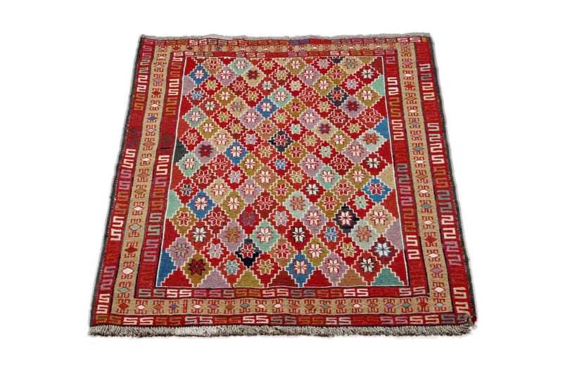 Håndknyttet persisk tæppe Varni 106x142 cm Kelim - Flerfarvet - Tekstiler - Tæpper - Orientalske tæpper - Kelimtæpper