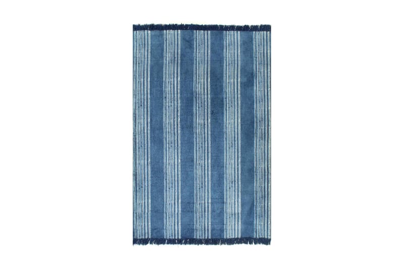 Kilim-Tæppe Med Mønster Bomuld 120 X 180 Cm Blå - Blå - Tekstiler - Tæpper - Orientalske tæpper - Kelimtæpper