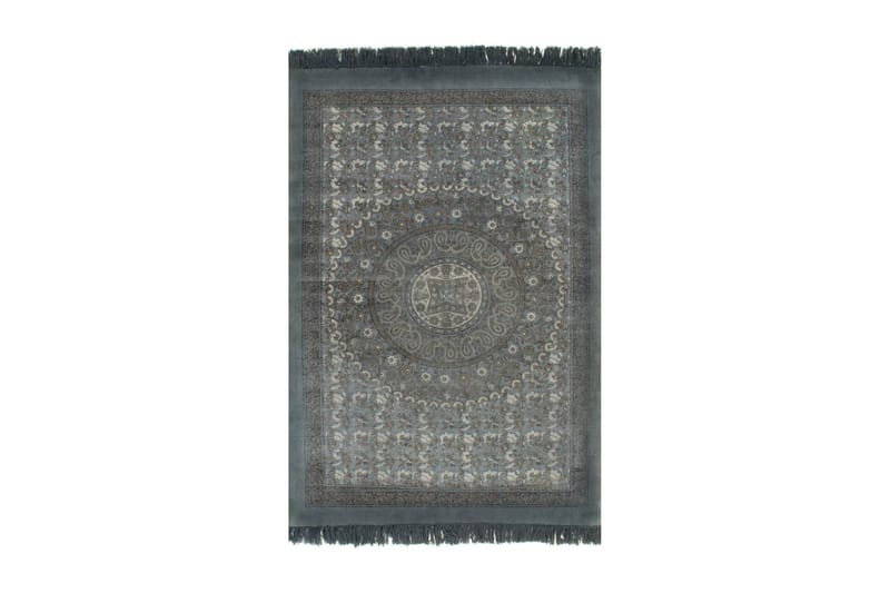 Kilim-Tæppe Med Mønster Bomuld 120 X 180 Cm Grå - Grå - Tekstiler - Tæpper - Orientalske tæpper - Kelimtæpper