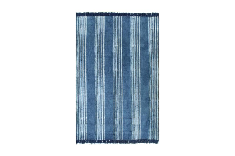 Kilim-Tæppe Med Mønster Bomuld 160 X 230 Cm Blå - Blå - Tekstiler - Tæpper - Orientalske tæpper - Kelimtæpper