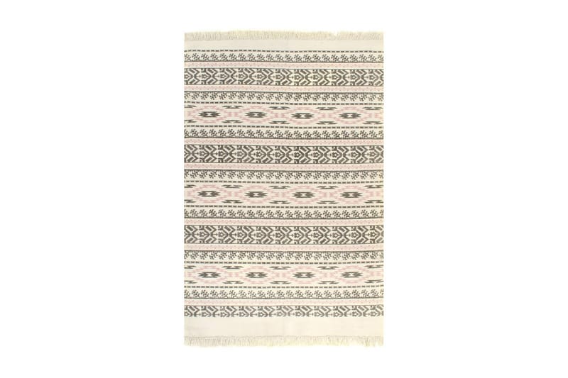 Kilim-Tæppe Med Mønster Bomuld 160 X 230 Cm Grå/Pink - Lyserød - Tekstiler - Tæpper - Orientalske tæpper - Kelimtæpper