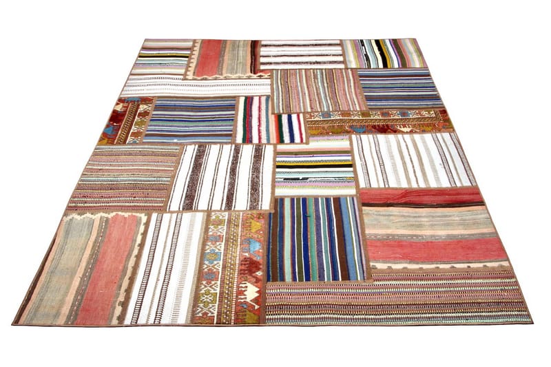 Håndknyttet Persisk lappetæppe 154x202 cm - Flerfarvet - Tekstiler - Tæpper - Orientalske tæpper - Patchwork tæppe