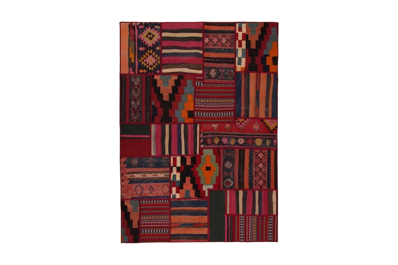 Håndknyttet Persisk tæppe 130x284 cm Kelim - Flerfarvet - Tekstiler - Tæpper - Orientalske tæpper - Patchwork tæppe