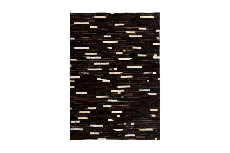 tæppe ægte kolæder patchwork 120 x 170 cm stribet sort/hvid - Flerfarvet - Tekstiler - Tæpper - Orientalske tæpper - Patchwork tæppe
