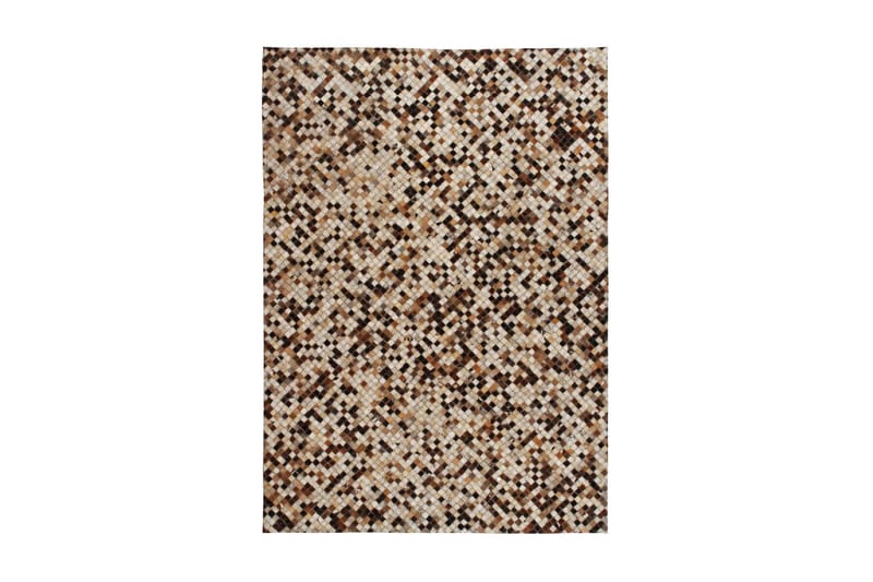 tæppe ægte kolæder patchwork 120x170 cm firkantet brun/hvid - Flerfarvet - Tekstiler - Tæpper - Orientalske tæpper - Patchwork tæppe