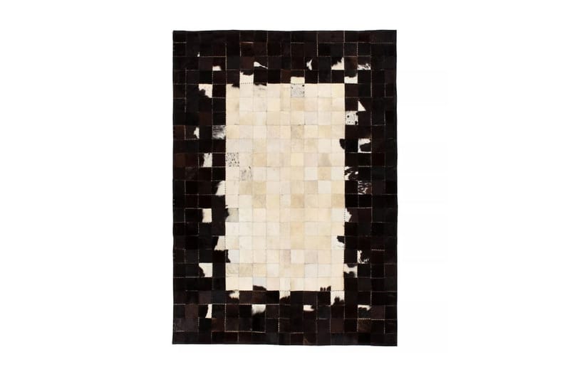 tæppe ægte kolæder patchwork 80 x 150 cm firkantet sort/hvid - Flerfarvet - Tekstiler - Tæpper - Orientalske tæpper - Patchwork tæppe