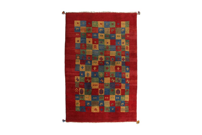 Håndknyttet Gabbeh Shiraz Uld Rød / Gul 124x186cm - Tekstiler - Tæpper - Håndvævede tæpper