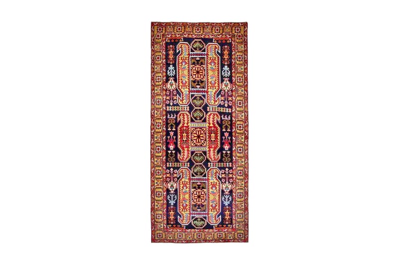 Håndknyttet persisk tæppe 132x310 cm - Mørkeblå / gul - Tekstiler - Tæpper - Orientalske tæpper