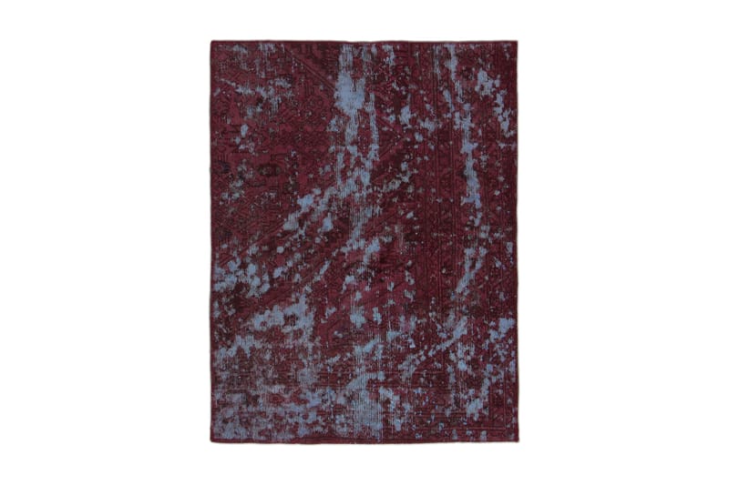Håndknyttet persisk tæppe 98x130 cm Vintage - Rød / blå - Tekstiler - Tæpper - Orientalske tæpper