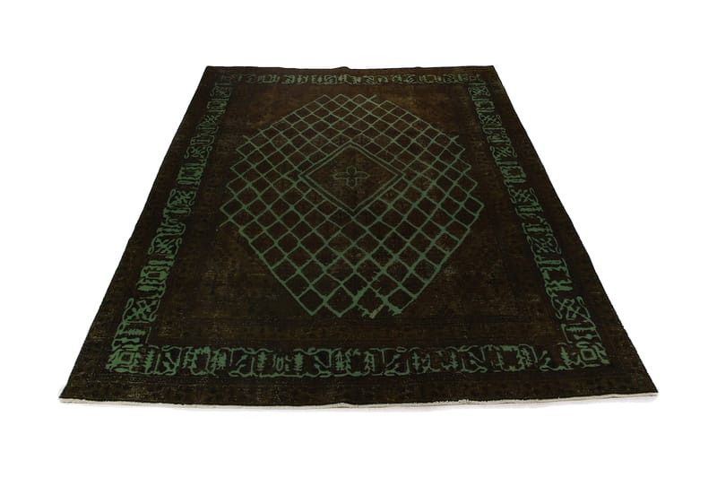 Håndknyttet persisk uldmåtte 284x382 cm Vintage - Brun / grøn - Tekstiler - Tæpper - Orientalske tæpper - Persisk tæppe