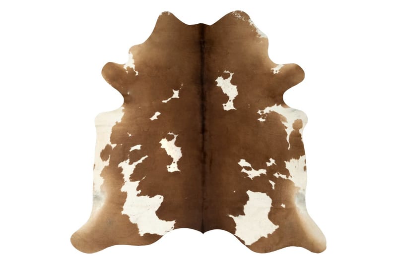 gulvtæppe i ægte koskind 150 x 170 cm brun og hvid - Tekstiler - Tæpper - Pels & skindtæpper