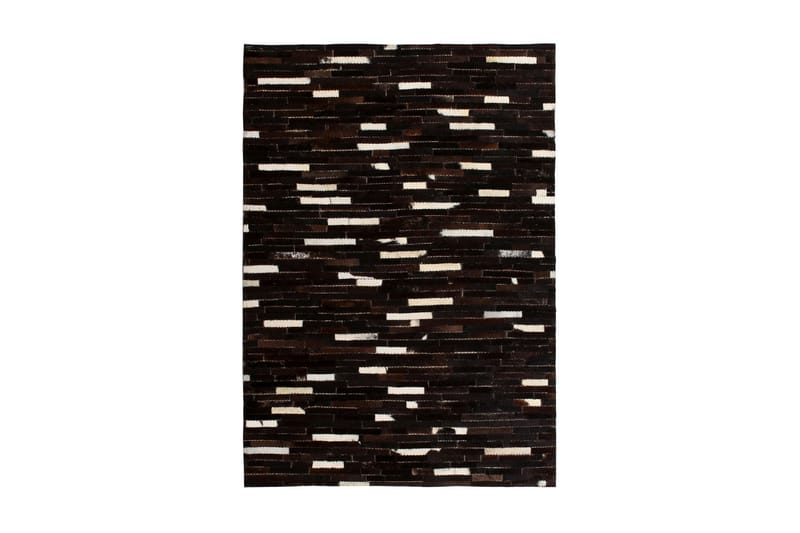tæppe ægte kolæder patchwork 160 x 230 cm stribet sort/hvid - Flerfarvet - Tekstiler - Tæpper - Pels & skindtæpper