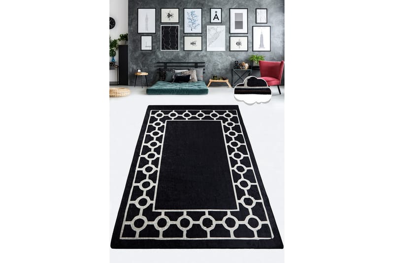 Chilai Tæppe 80x300 cm - Sort - Tekstiler - Tæpper - Moderne tæppe - Mønstrede tæpper