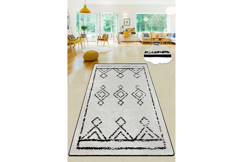 Chilai Tæppe 80x300 cm - Sort/Hvid - Tekstiler - Tæpper - Moderne tæppe - Mønstrede tæpper