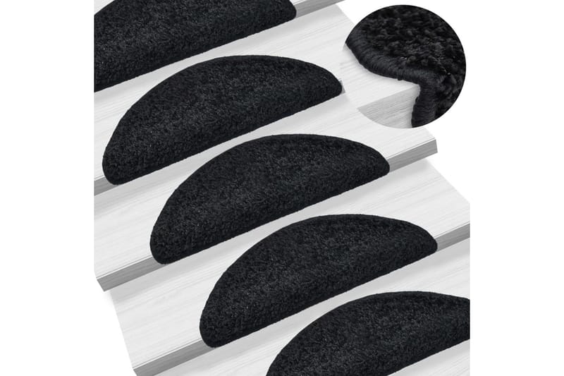 15 stk. trappemåtter 56 x 20 cm sort - Sort - Tekstiler - Tæpper - Specialmåtte - Trappetrins tæpper