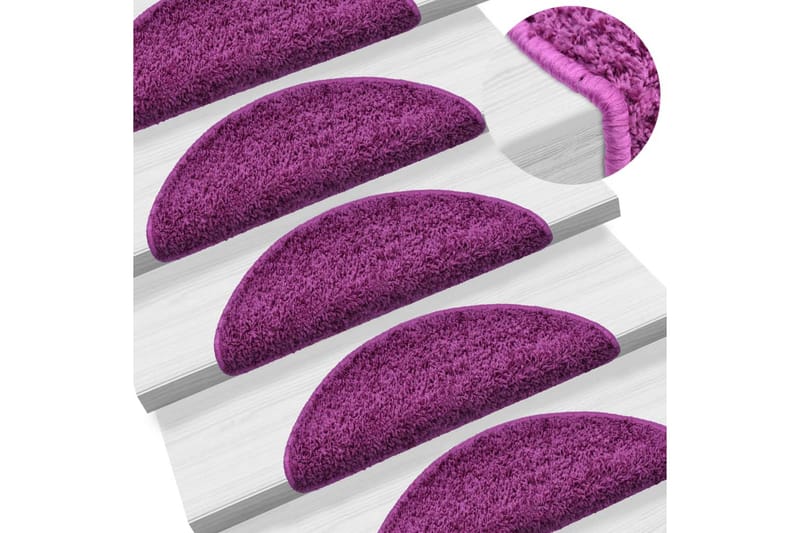15 stk. trappemåtter 56 x 20 cm violet - Violet - Tekstiler - Tæpper - Specialmåtte - Trappetrins tæpper
