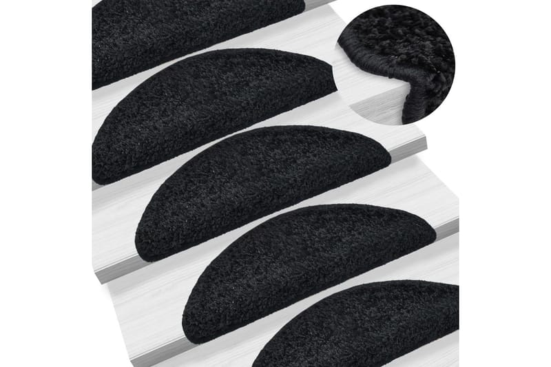 15 stk. trappemåtter 65 x 25 cm sort - Sort - Tekstiler - Tæpper - Specialmåtte - Trappetrins tæpper