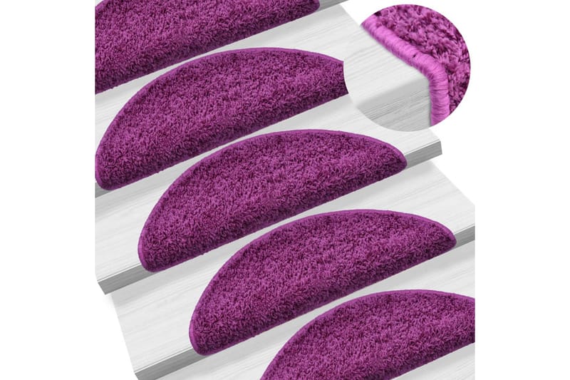 15 stk. trappemåtter 65 x 25 cm violet - Violet - Tekstiler - Tæpper - Specialmåtte - Trappetrins tæpper