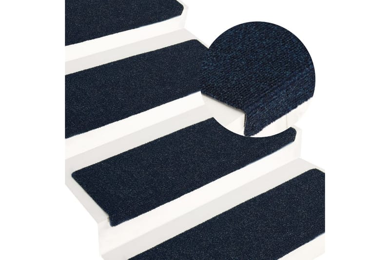 15 stk. trappemåtter tuftet 65x25 cm blå - Blå - Tekstiler - Tæpper - Specialmåtte - Trappetrins tæpper