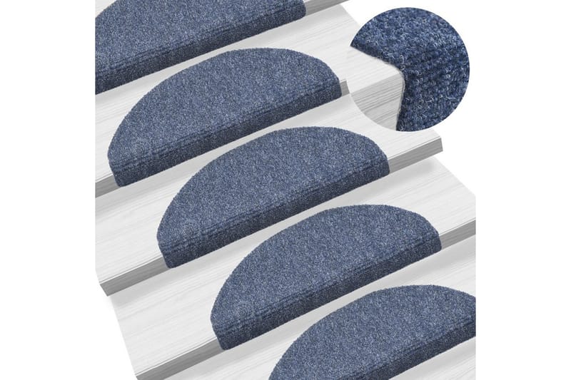 selvklæbende trappemåtter 15 stk. nålenagle 65x21x4 cm blå - Blå - Tekstiler - Tæpper - Specialmåtte - Trappetrins tæpper